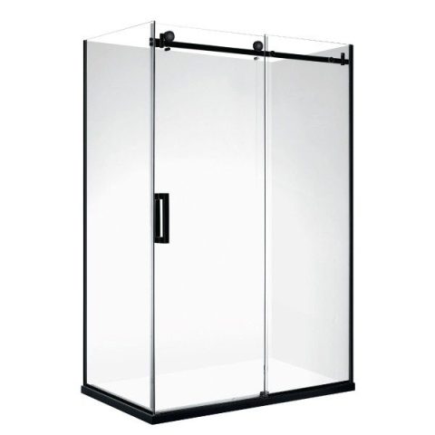 Frameless Shower1800wx900dmm Sliding Door Rectangle Matte Black Nano Coating - Image 8