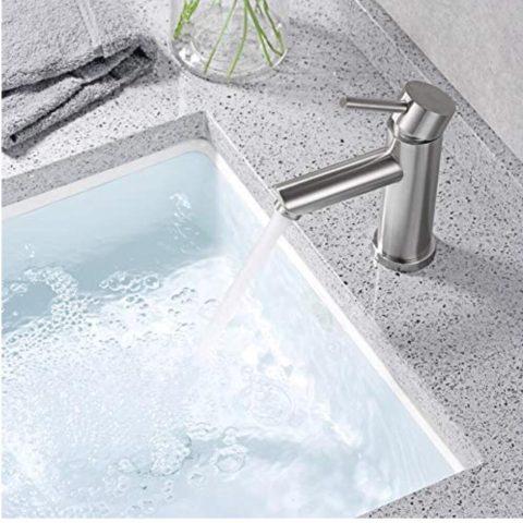 Modern Pin Lever Basin Mixer - Brushed Nickel - Image 5