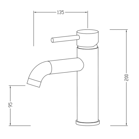 Rondo Pin Lever Basin Mixer - Gun Metal - Image 4