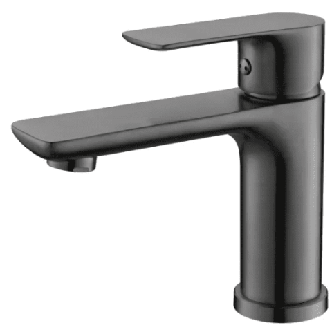 Vanta Modern Flat Handle Basin Mixer – Gun Metal - Image 3
