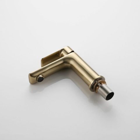 Vanta Modern Flat Handle Basin Mixer – Brushed Gold - Image 3