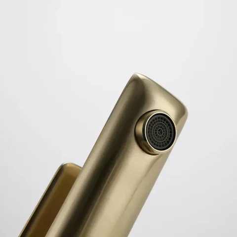 Vanta Modern Flat Handle Basin Mixer – Brushed Gold - Image 5