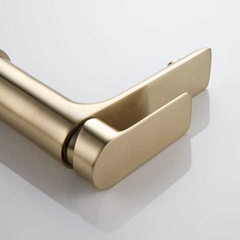 Vanta Modern Flat Handle Basin Mixer – Brushed Gold - Image 6