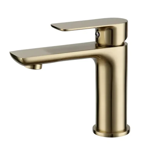 Vanta Modern Flat Handle Basin Mixer – Brushed Gold - Image 4