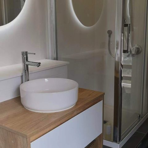 Round Counter Top Basin 360 × 360 × 120mm – Gloss White - Image 3