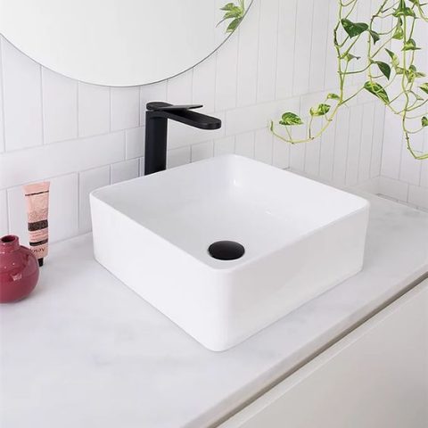 Counter top Ceramic Basins Square Glossy white - Image 1