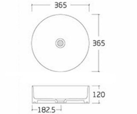 Round Counter Top Basin 360 × 360 × 120mm – Matte White - Image 4