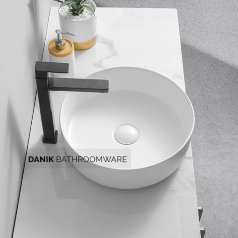 Round Counter Top Basin 360 × 360 × 120mm – Gloss White - Image 4