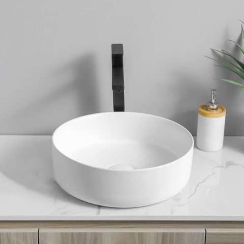 Round Counter Top - 400 × 400 × 120mm – Matte White - Image 4
