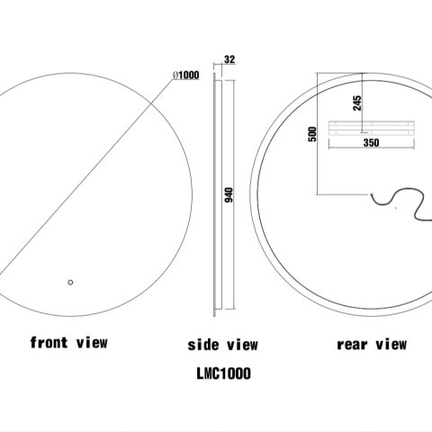 ORA Frameless Round Back-Lit LED Mirror – 1000mm - Image 11
