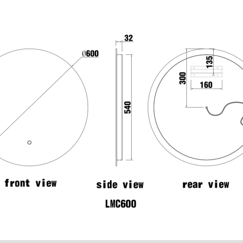 ORA Frameless Round Back-Lit LED Mirror – 600mm - Image 8