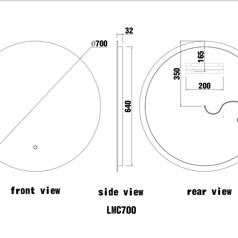 ORA Frameless Round Back-Lit LED Mirror – 700mm - Image 9