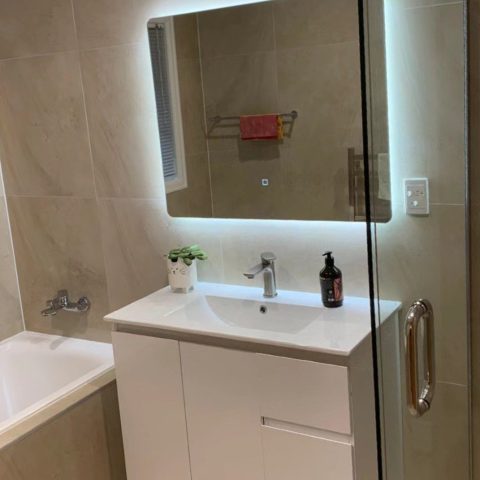 Avalon 900mm Premium Plywood Floor-Standing Vanity – Gloss White (Finger Pull Design) - Image 6