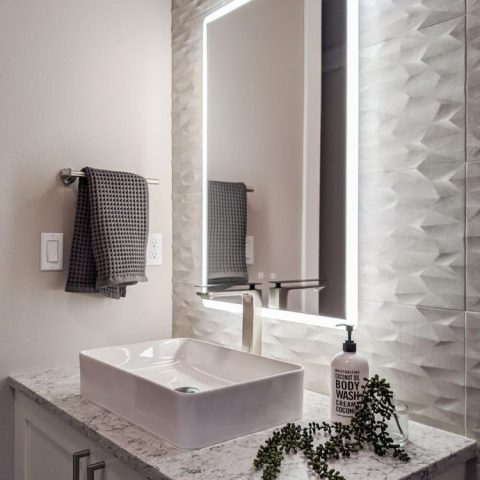 LINA Frameless Rectangle Front-Lit LED Mirror – 750x900mm - Image 2