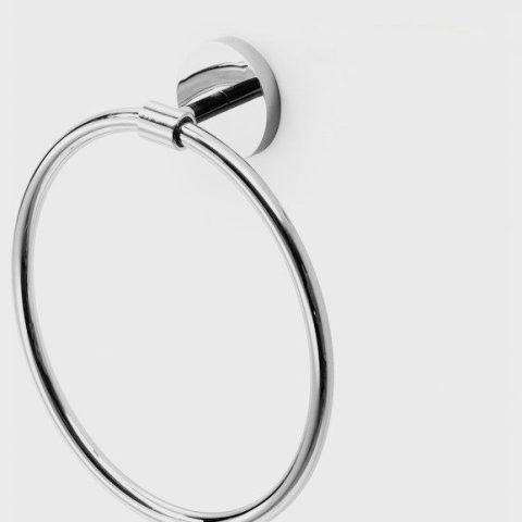 Modern Round Towel Ring – Chrome - Image 3