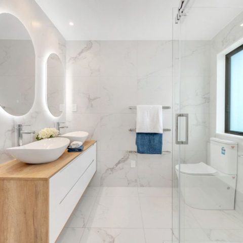 1500mm Light Oak & White Wall Hung Vanity - Double Basin (4 Drawers) - Image 3