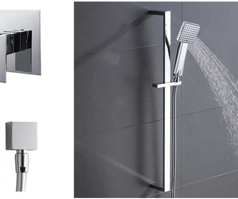 Shower Slider Unit Stainless steel Slider+ Mixer+ Elbow - Image 1