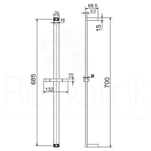 Shower Slider With Shower Mixer Unit Square Matte Black - Image 8