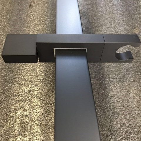Shower Slider With Shower Mixer Unit Square Matte Black - Image 3