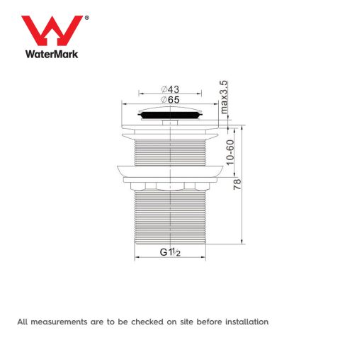32mm Mushroom Pop-Up Waste No Overflow - Brushed Gold - Image 4