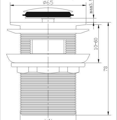 32mm Pop-Up Waste with Overflow - Gun Metal - Image 2