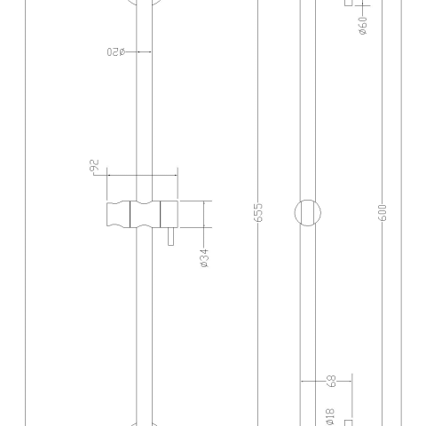 Rondo Round Slide Shower Rail Kit with Inlet Elbow - Brushed Nickel - Image 2