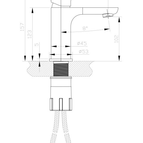 Vanta Modern Flat Handle Basin Mixer – Matte Black - Image 2