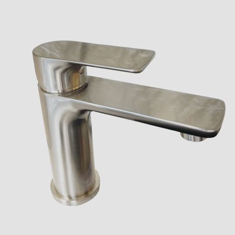 Vanta Modern Flat Handle Basin Mixer – Brushed Nickel - Image 3