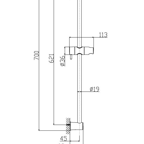 Shower Adjustable Chrome Shower Rail Slider - Image 2