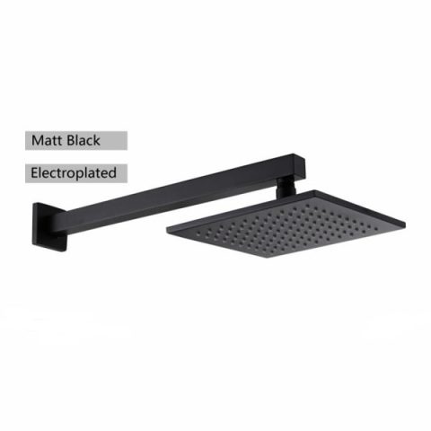 Stainless Steel Shower Rain Head Square 250mm*250mm Electroplating Black - Image 1