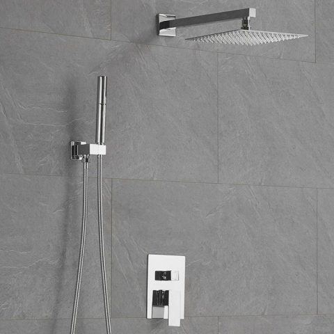 Shower Mixer Divider Square Chrome - Image 2
