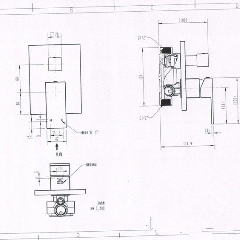 Shower Mixer Divider Square Chrome - Image 5