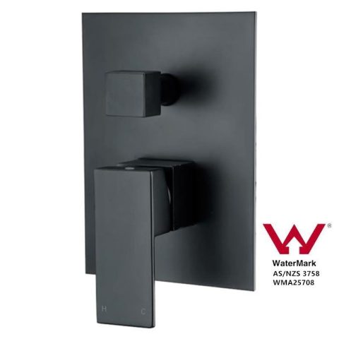 Bathroom Matte Black Square Two function Bath Mixer - Image 2