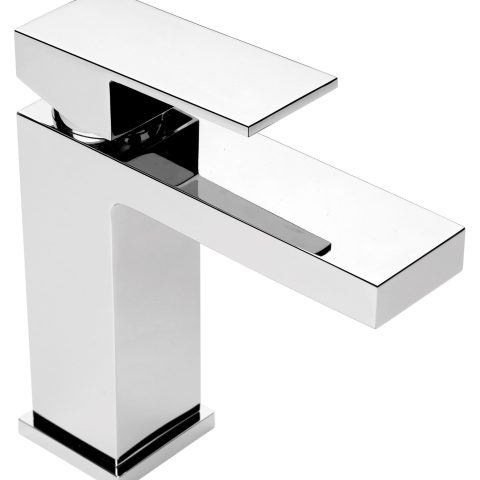 Modern Square Basin Mixer - Polished Chrome - Image 2