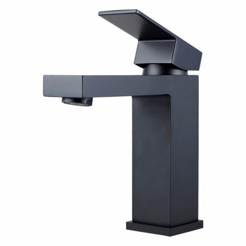 Modern Square Basin Mixer - Matte Black - Image 2