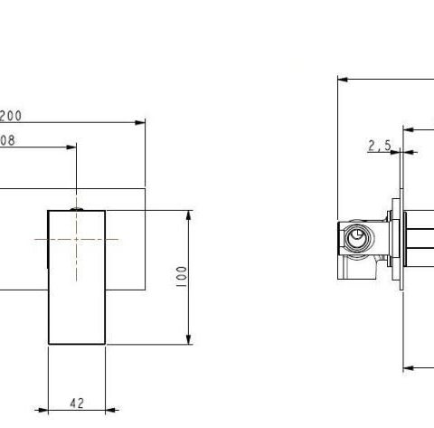 Bathroom Bath Spout & Mixer Square Black - Image 4