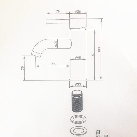 Rondo Pin Lever Basin Mixer - Matte Black - Image 6