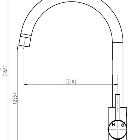Modern Pin Lever Gooseneck Mixer - Polished Chrome - Image 2
