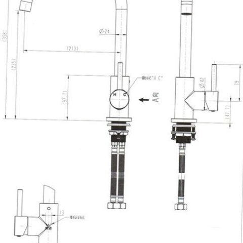 Modern Pin Lever Gooseneck Mixer - Matte Black - Image 5