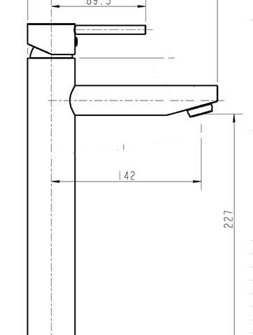 Stilo Pin Lever Tall Basin Mixer – Brushed Brass/Gold - Image 2