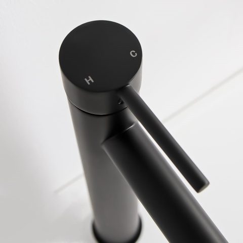Stilo Pin Lever Tall Basin Mixer - Matte Black - Image 4