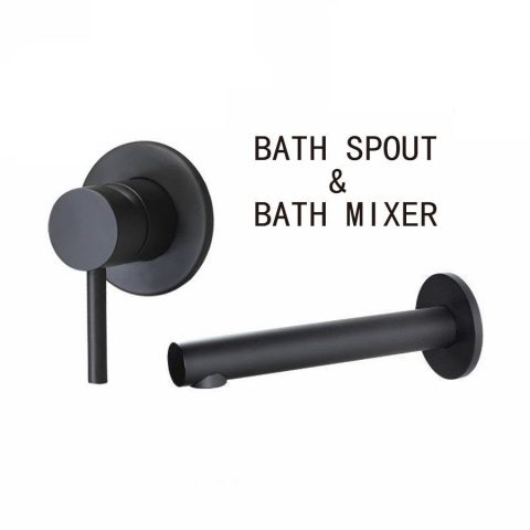Bath Spout With Mixer Combo Matte Black - Image 1