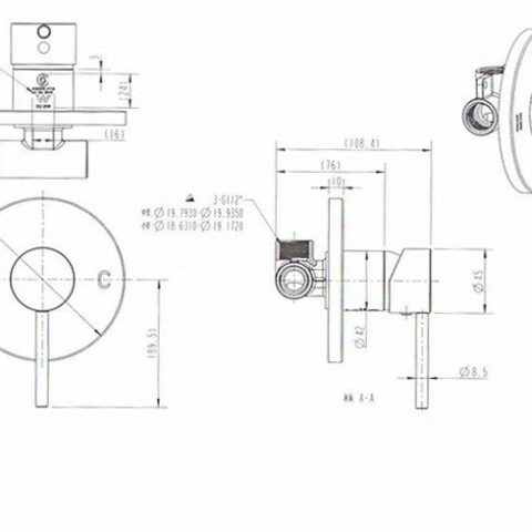 Shower Mixer Round Design 120mm Cover - Image 4