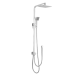 Square Rainfall Twin Shower Set with Adjustable Slide Rail & Handheld Wand Chrome