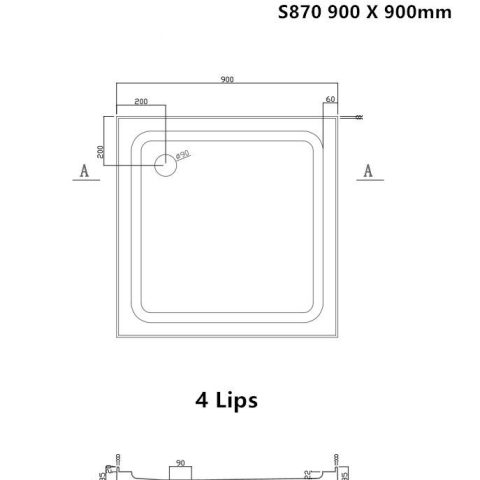 Frameless Shower box 900wx900dmm Shower Glass Square Swing Door Chrome Inc. glass+liner+tray - Image 9