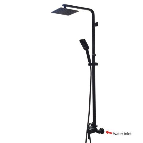 Shower Mixer Two Functional With Rain Head Black Square - Image 1