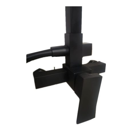 Shower Mixer Two Functional With Rain Head Black Square - Image 5