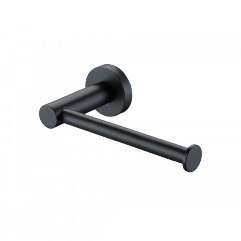 Round Toilet Roll Holder - Matte Black - Image 1