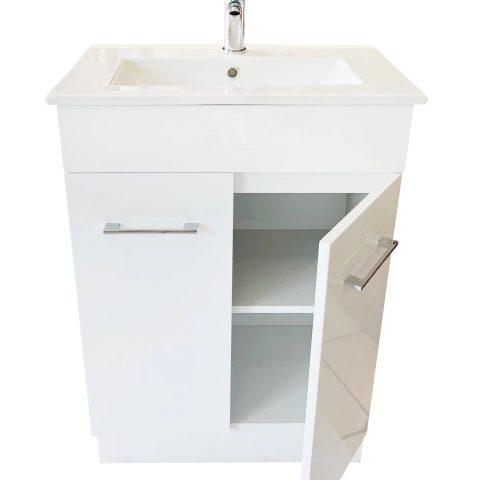 Avalon 600mm Premium Plywood Floor-Standing Vanity - Gloss White - Image 6