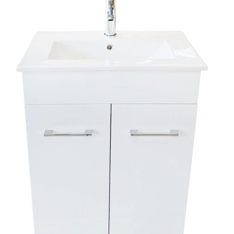 Avalon 600mm Premium Plywood Floor-Standing Vanity - Gloss White - Image 4